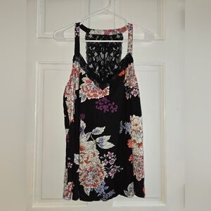 Soma Black Floral Lace Sleep Tank